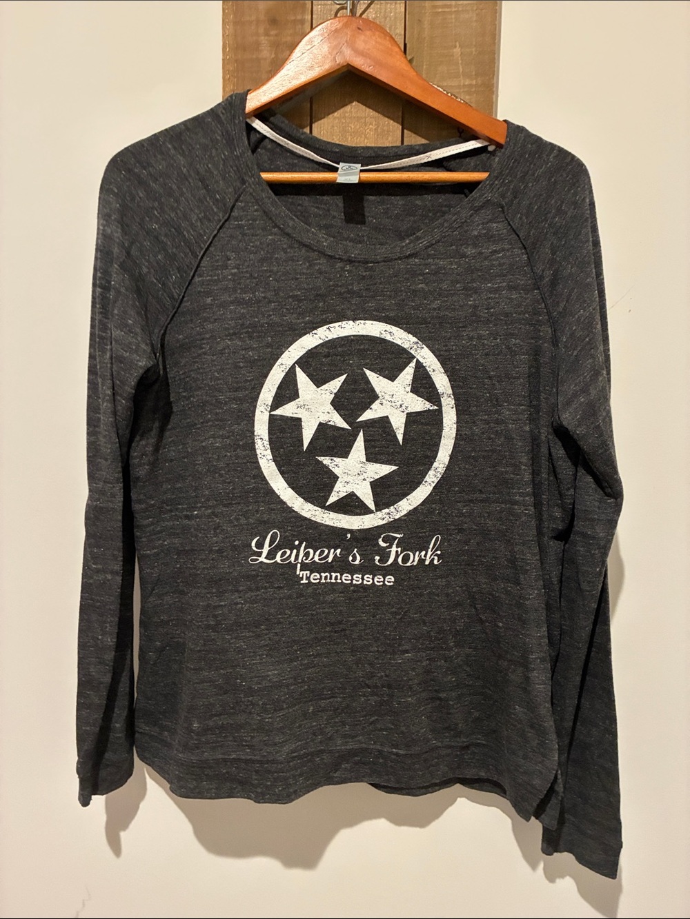 Earth Long Sleeve Tee in Charcoal with White Graphic